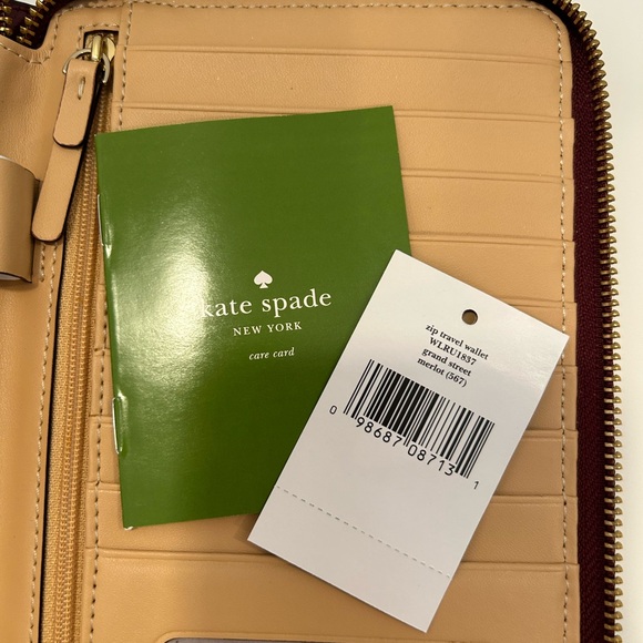 Kate Spade Grand Street Zip Travel Wallet - Merlot - NWT - Picture 7 of 7